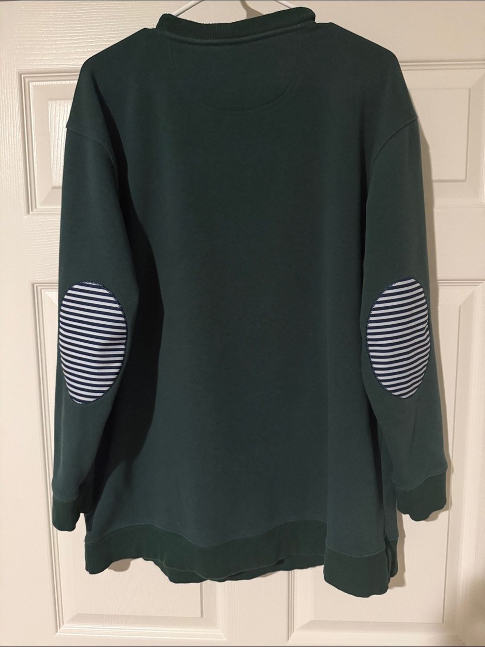 Crewneck Sweatshirt in Dark Green with Striped 'Y'ALL' Applique - Picture 8 of 8